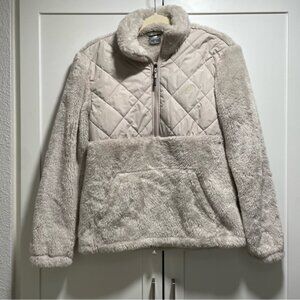 New Balance Quilted Fleece Half Zip Pullover - Light Grey